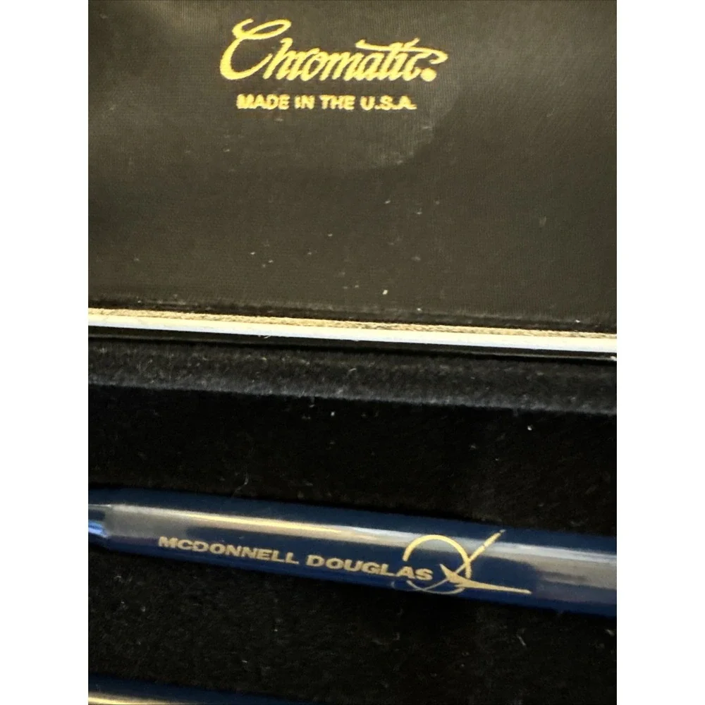 Vintage Chromatic USA Advertising Pen Pencil w/ Box Mc Donnell Douglas READ